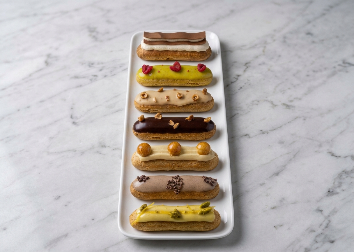 Éclairs variés de Kumo, Boulangerie-pâtisserie Japonaise Toulouse.