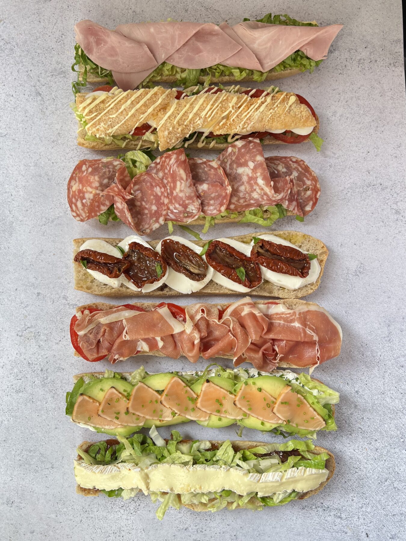 Sandwichs variés de la Boulangerie-pâtisserie Kumo à Toulouse.