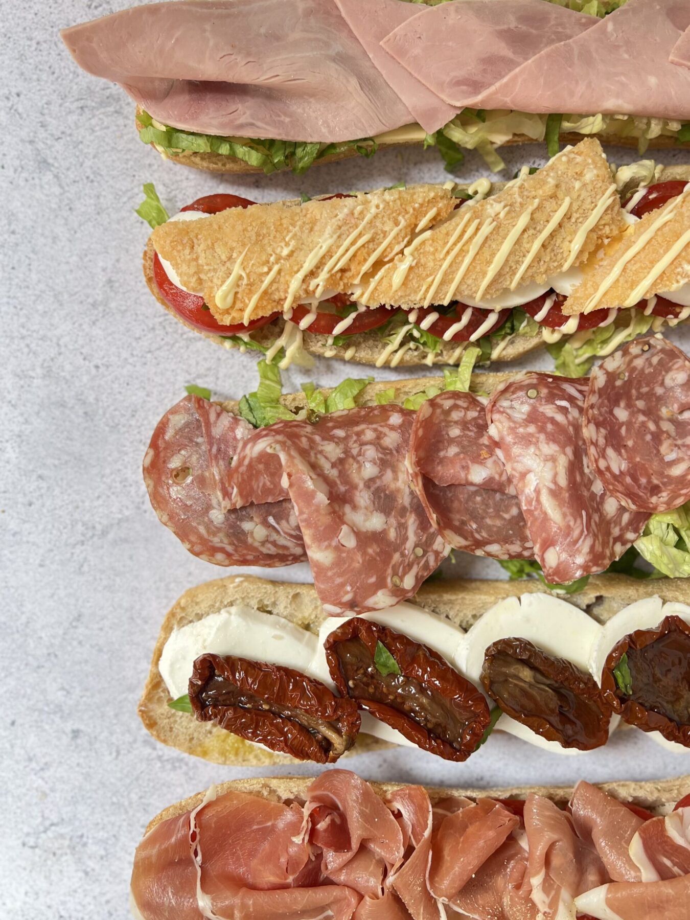 Sandwichs variés avec charcuterie, Kumo; Boulangerie-pâtisserie Japonaise Toulouse.