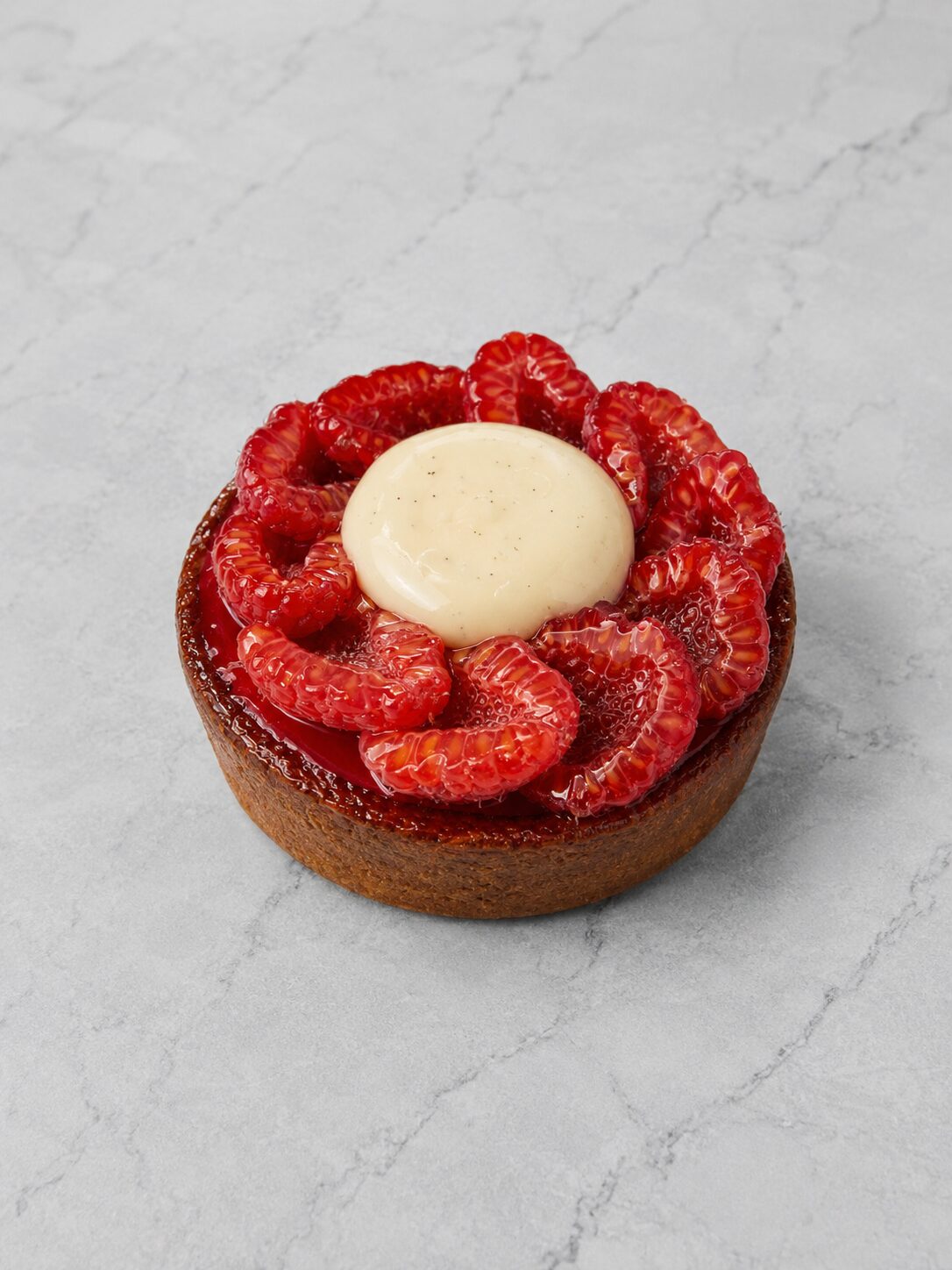 Tarte aux framboises avec crème vanille, Kumo, Boulangerie-pâtisserie Japonaise Toulouse.